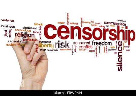Censorship word cloud concept Stock Photo