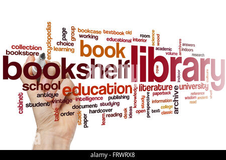 Library word cloud concept Stock Photo - Alamy