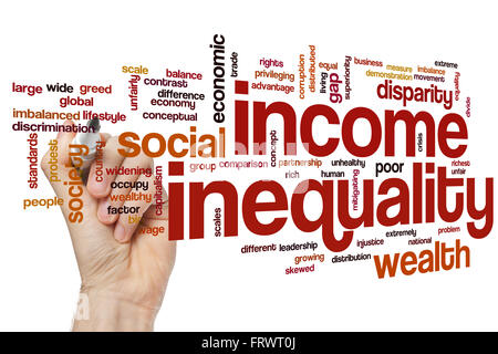 Income inequality word cloud concept Stock Photo