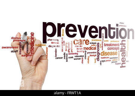 Prevention word cloud concept with disease medical related tags Stock Photo