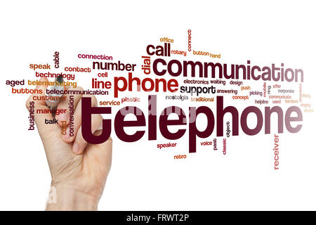 Telephone word cloud concept Stock Photo