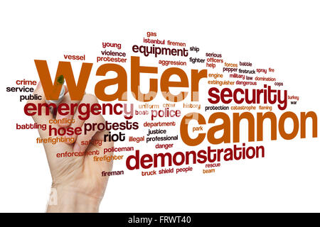 Water cannon word cloud concept Stock Photo