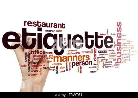 Etiquette concept word cloud background Stock Photo