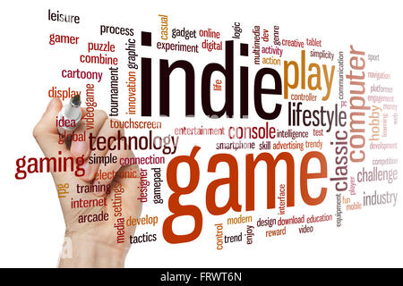 Indie game concept word cloud background Stock Photo