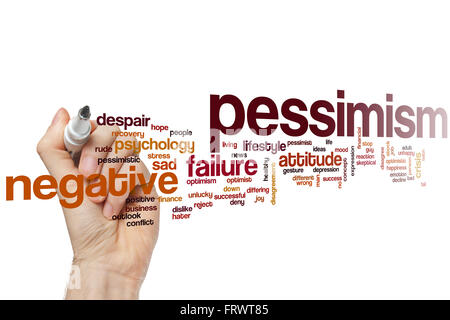 Pessimism word cloud concept with negative attitude related tags Stock Photo