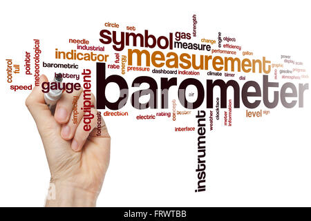 One Word Barometer Examples Barometer word cloud concept with instrument equipment related tags ...
