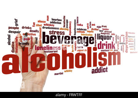 Alcoholism concept word cloud background Stock Photo