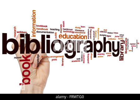 Bibliography concept word cloud background Stock Photo - Alamy