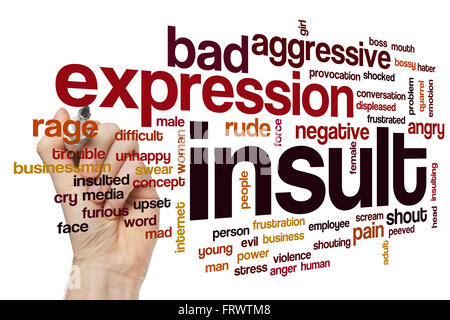 Insult word cloud concept with rude angry related tags Stock Photo
