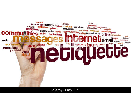 Netiquette Backround Netiquette concept word cloud background Stock Photo - Alamy
