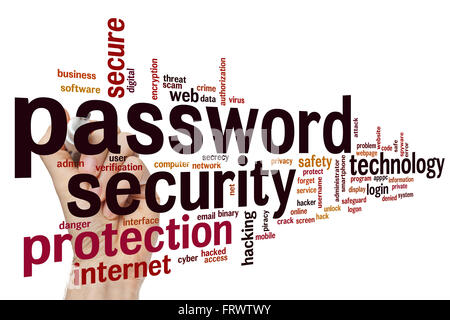 Password security concept word cloud background Stock Photo