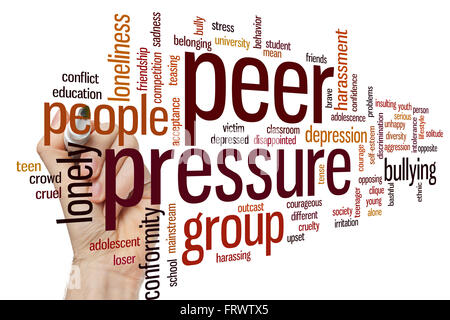 Peer pressure concept word cloud background Stock Photo