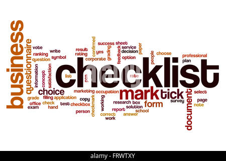 Checklist word cloud Stock Photo