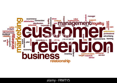Customer retention word cloud Stock Photo