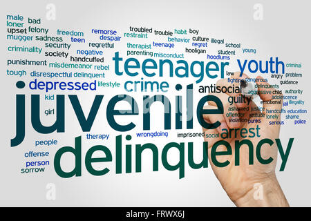 Juvenile delinquency concept word cloud background Stock Photo