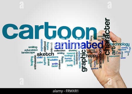 Cartoon word cloud concept Stock Photo