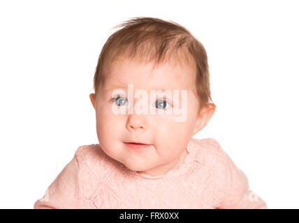 Portrait of a baby girl on a white background Stock Photo - Alamy