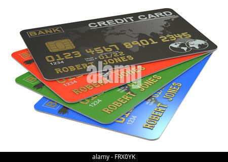 Credit Cards isolated on white background Stock Photo