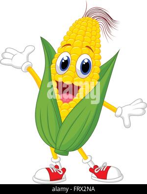 Illustration of a Sweet Corn Character Presenting Stock Vector