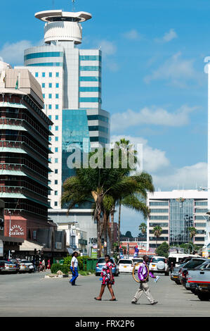 Jason Moyo Avenue looking east with Joina City building, CBD, Harare, Zimbabwe Stock Photo