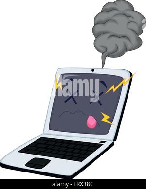 Broken laptop Stock Vector