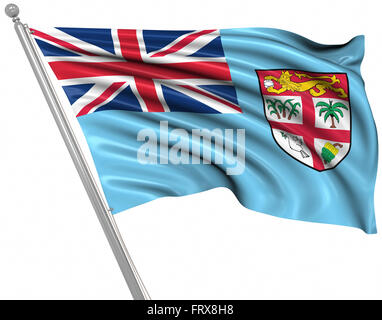 Flag of Fiji , This is a computer generated and 3d rendered image. Stock Photo