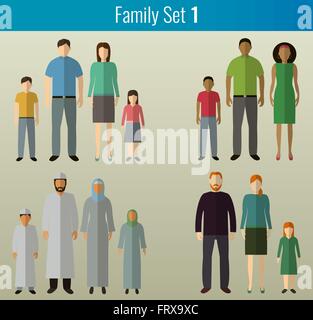 Family icons set. Traditional Culture. Vector illustration Stock Vector