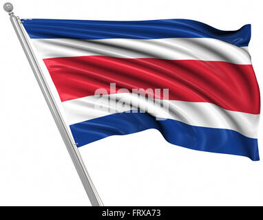 Flag of Costa Rica , This is a computer generated and 3d rendered image. Stock Photo