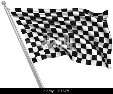 Checkered Flag , isolated on white. Stock Photo