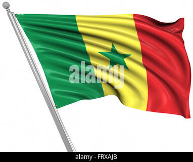 Flag of Senegal , This is a computer generated and 3d rendered image. Stock Photo