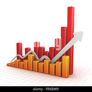 Bar Graph , This is a computer generated and 3d rendered picture. Stock Photo