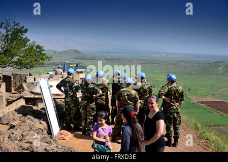 bental golan heights israel alamy distance showing signs mountain mount tourists galilea soldiers un bunker