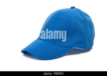 Men's blue golf cap on white background Stock Photo