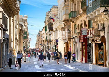 Town centre in the old town, Valletta, Malta Stock Photo