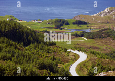 View towards Krakenes, Vagsoy Island, Province of Sogn og Fjordane, Vestlandet, Norway, Europe Stock Photo