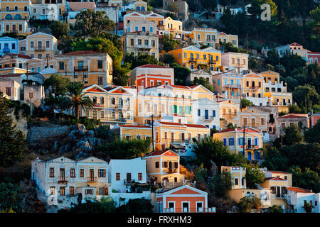 Gialos, Symi Town, Symi, Dodecanese, South Aegean, Greece Stock Photo