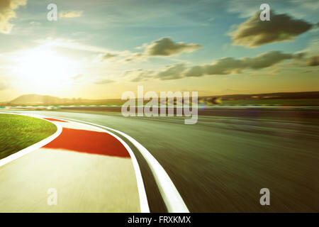 Motion blurred racetrack,vintage mood mood Stock Photo