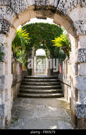Gardens of Villa Vizcaya in Coconut Grove in Miami, Florida, USA Stock Photo