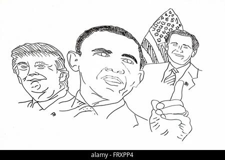 A hand drawing of American politicians