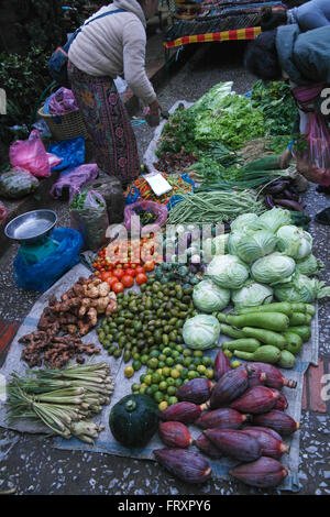 Food Market in Luang Prabang - Laos Stock Photo