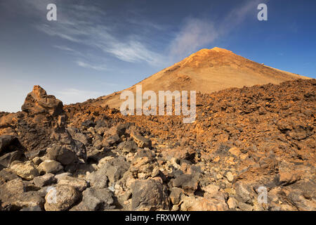 Volcanic landscape just below the peak of Mount Teide on Tenerife, Canary Islands, Spain. Stock Photo