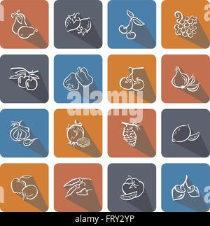 Fruits. Set of icons Stock Vector Image & Art - Alamy