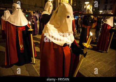 Santander, Spain. 23rd March, 2016.  During the night of Holy Wednesday procession of mercy takes place in Santander  Credit:  JOAQUIN GOMEZ SASTRE/Alamy Live News Stock Photo