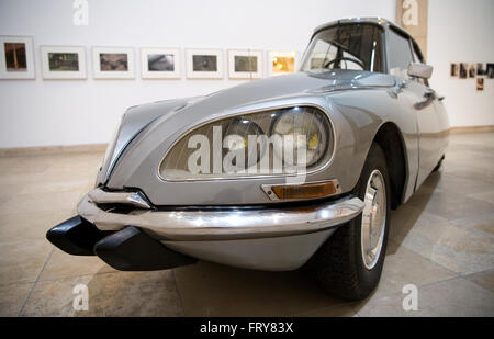 Munich, Germany. 24th Mar, 2016. The installation '1970 Citroen DS19' by Gabriel Orozco is on display in the exhibition 'A history: Contemporary art from the Centre Pompidou' at the House of History in Munich, Germany, 24 March 2016. The museum is showcasing 160 works by more than 100 artists from the collection of Centre Pompidou in Paris, France, from 25 March to 04 September 2016. Photo: SVEN HOPPE/dpa/Alamy Live News Stock Photo