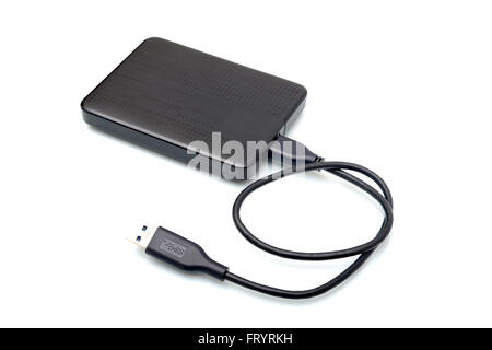 External Hard Drives isolated on white background Stock Photo