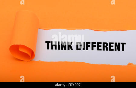 Think Different word paper fold concept graphics. Stock Photo