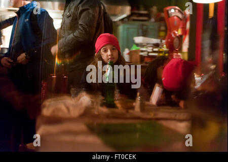 Girl in a restaurant table, Buenos Aires Stock Photo