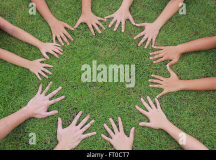 Multicultural hands Stock Photo