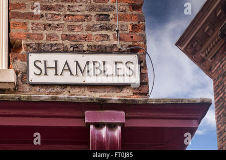 Shambles street sign, York, North Yorkshire, England, UK