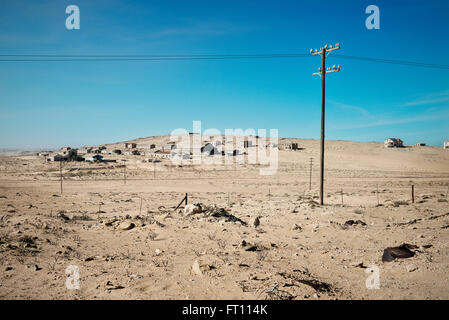 Deserted ghost town in the Diamond restricted area, Kolmanskop near Luderitz, Namibia, Africa Stock Photo